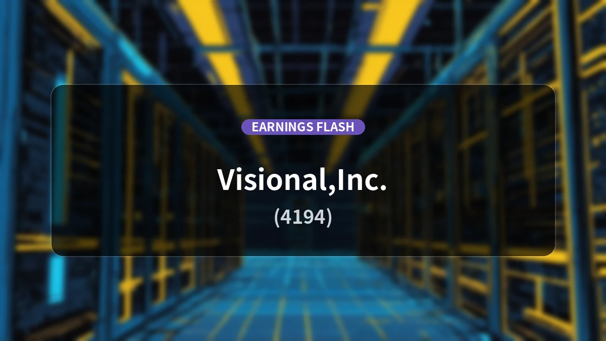 Visional (4194) Earnings: Operating Income Increases 14.6% YoY to JPY 24.56 Billion, Net Income Up 16.4%