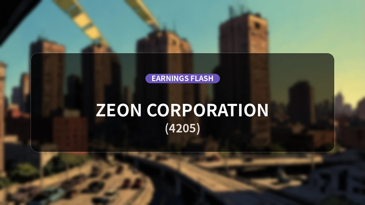 Zeon Corporation (4205) Operating Income Up 34.4% YoY to JPY 16.3 Billion, Net Income Jumps 69.4%