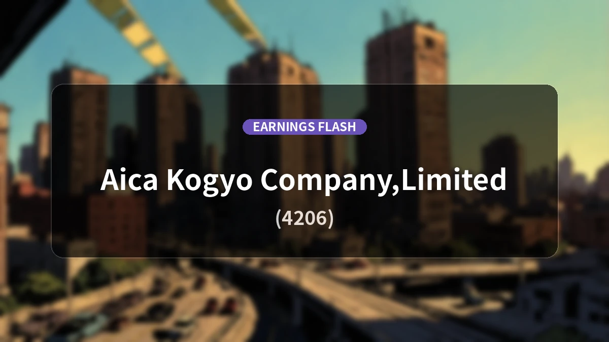 Aica Kogyo (4206) Earnings: Operating Profit Surges +44.9% YoY to 9.16 Billion Yen