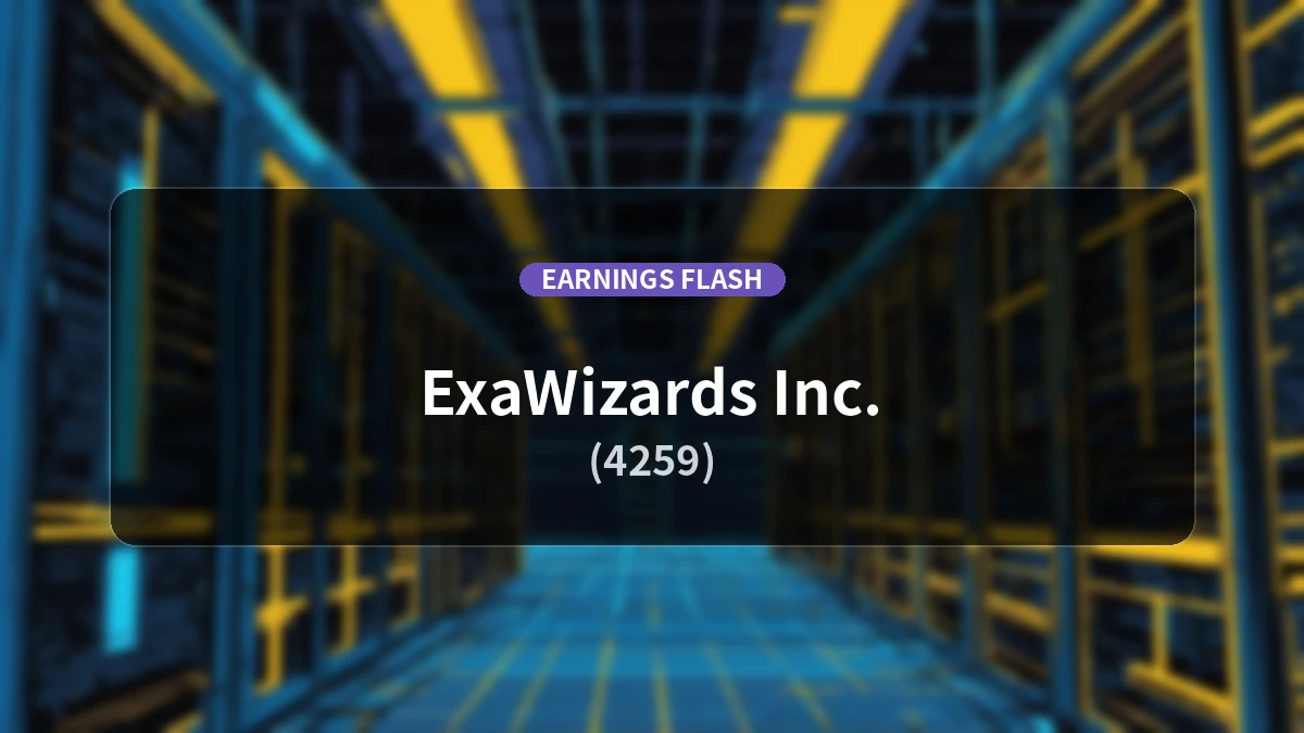 ExaWizards (4259) Earnings: Operating Income Up 39.0% YoY to 200 Million Yen, Revenue Increases 41.0%
