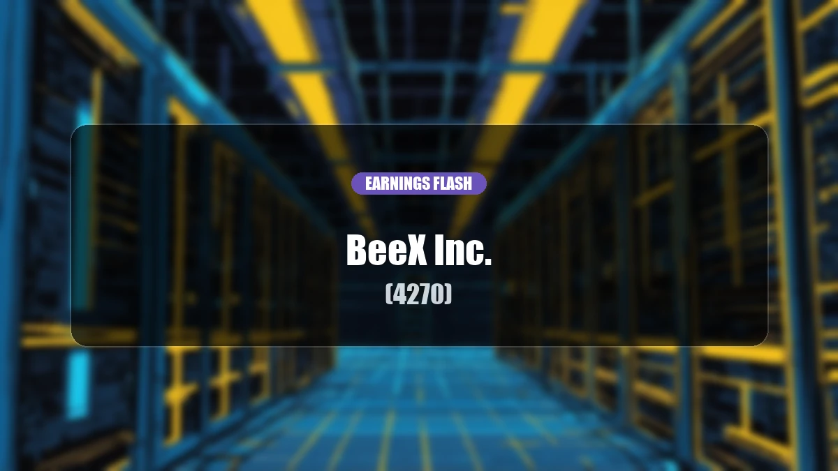 BeeX Inc. (4270) Earnings Report: Operating Income Decreases 18.7% YoY to 122 Million Yen