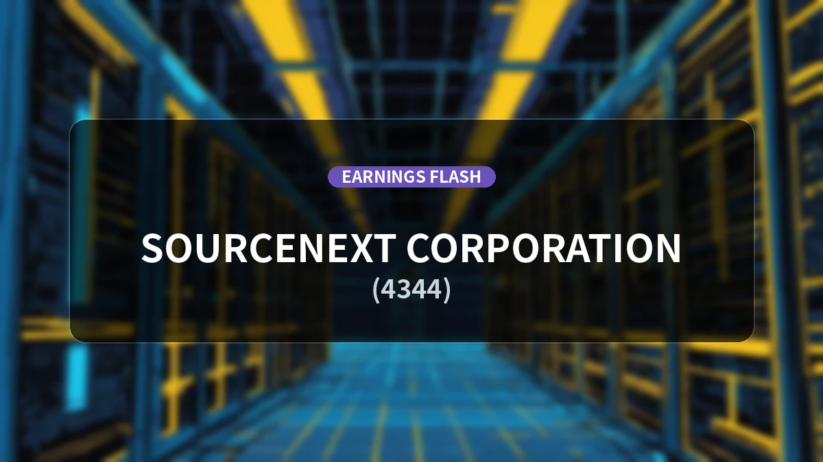 Sourcenext (4344) Reports Earnings: Net Sales of 5.36 Billion Yen and Operating Loss of 805 Million Yen