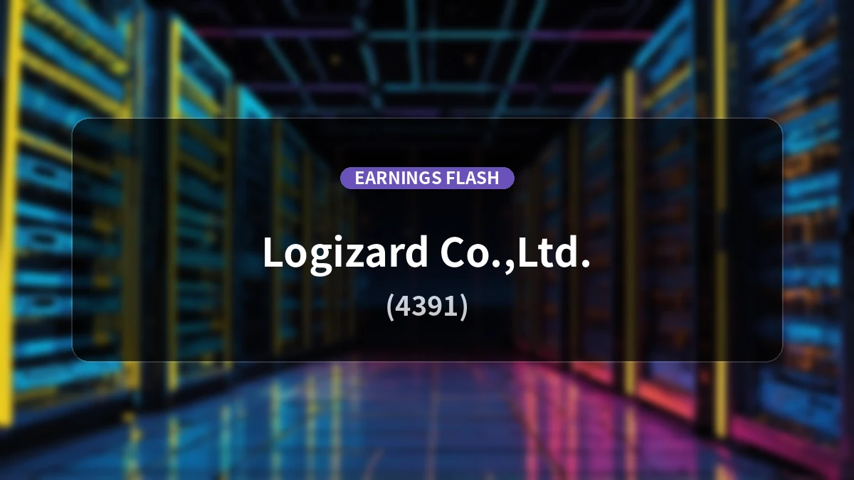 Logizard (4391) Earnings: Operating Income Down 0.8% YoY to 404 Million Yen, Net Income Up 6.7%