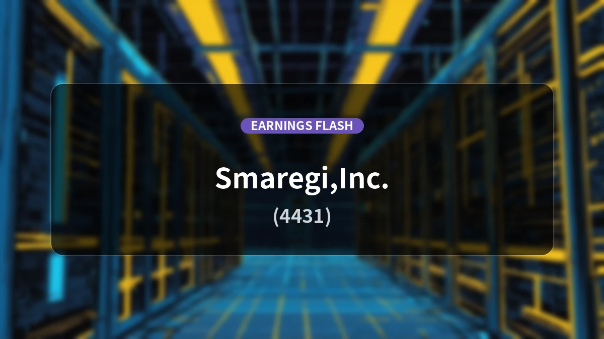 Smaregi (4431) Earnings: Operating Profit Surges 73.3% YoY to 1.027 Billion Yen