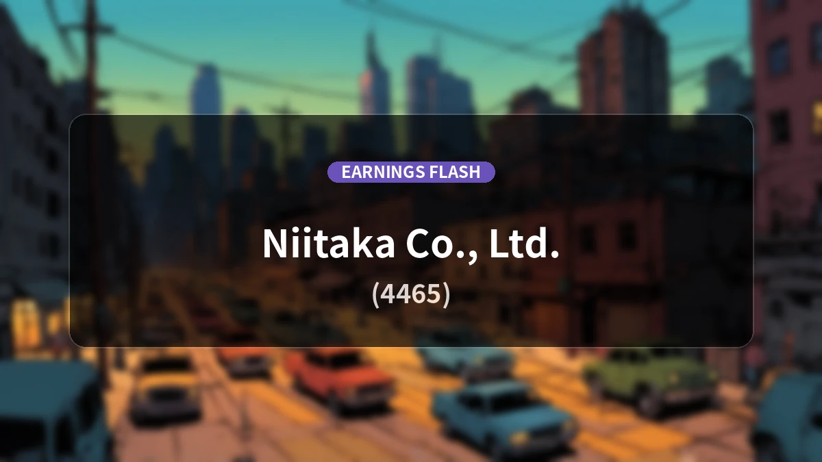NIITAKA (4465) Earnings: Operating Income Up +0.5% YoY to 585 million yen