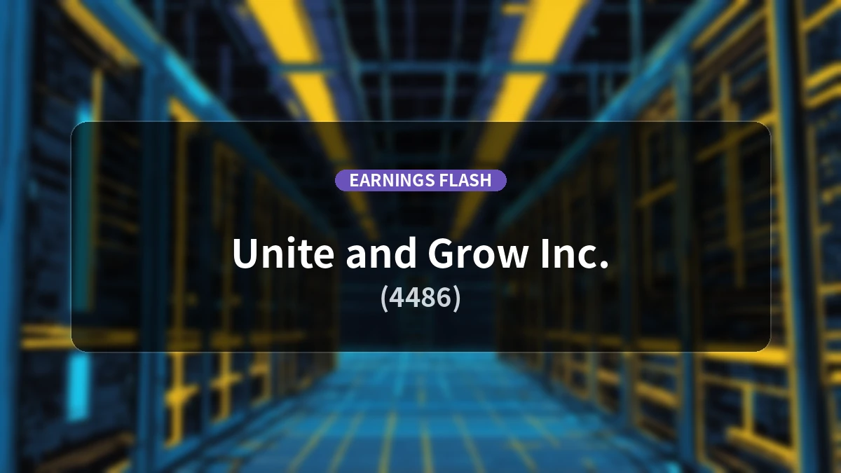 Unite & Grow (4486) Earnings: Operating Income Up +45.3% YoY to 382 Million Yen, Net Income +45.8% Higher