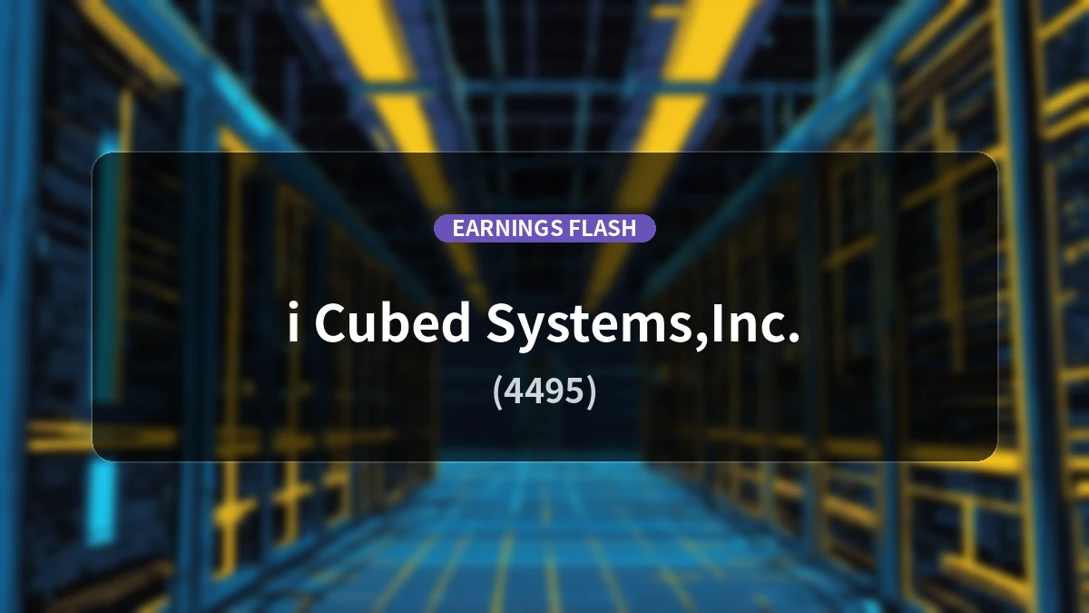 i3 Systems (4495) Earnings: Operating Income Up 29.3% to 1.17 Billion Yen, Net Income Increases 30.7%