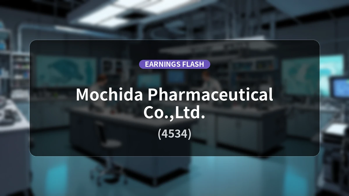 Mochida Pharmaceutical (4534) Earnings: Operating Income Up 38.5% YoY to 3.56 Billion Yen, Net Income Jumps 67.8%