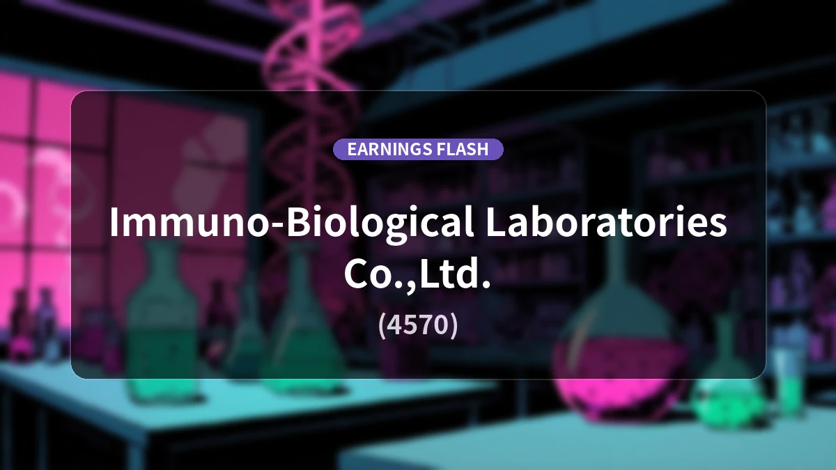 Institute of Immunology (4570) Earnings: Operating Income Surges 116.5% YoY to 117 Million Yen