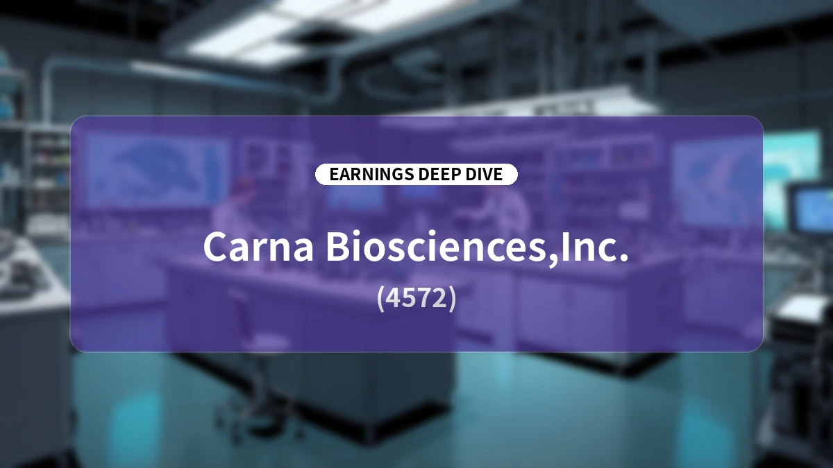 Carna Biosciences Q2 2026 Earnings Deep Dive: Rapid Growth in Drug Discovery Support and Steady Acceleration of Pipeline Out-licensing and Clinical Development