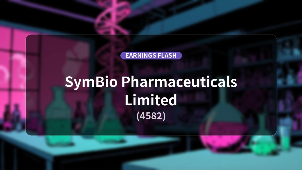 SymBio Pharmaceuticals (4582) Earnings: Revenue Decreases -27.3% YoY, Operating Loss Reported at 3.635 Billion Yen