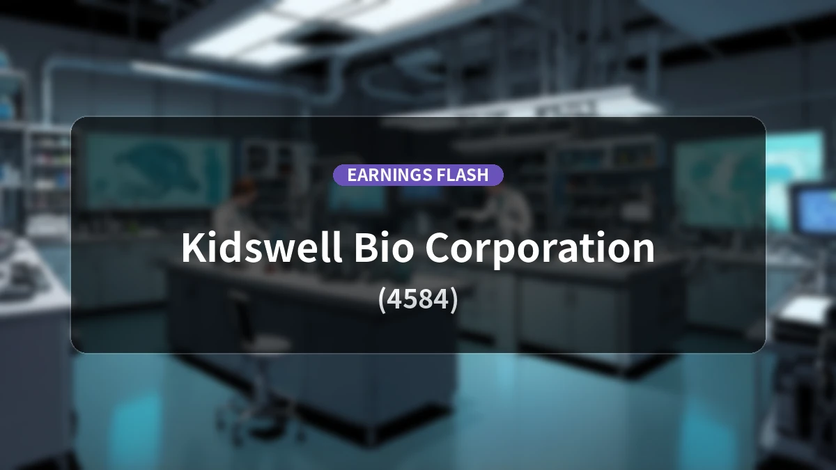 Kids Well Bio Inc. (4584) Reports Earnings: Operating Profit Up 17.3% YoY, Net Income Increases by 26.0%