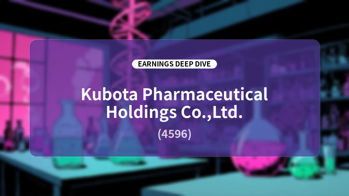 Kubota Pharmaceutical Holdings Q2 FY2026 Earnings Deep Dive: Advancing Pipeline Commercialization and European CUP Strategy Through Intellectual Property Leverage