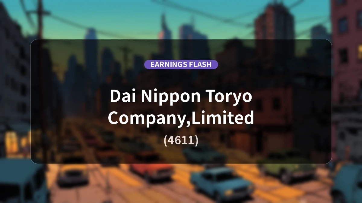 Dai Nippon Toryo Co., Ltd. (4611) Earnings: Operating Income Up 162.5% YoY to 1.85 Billion Yen
