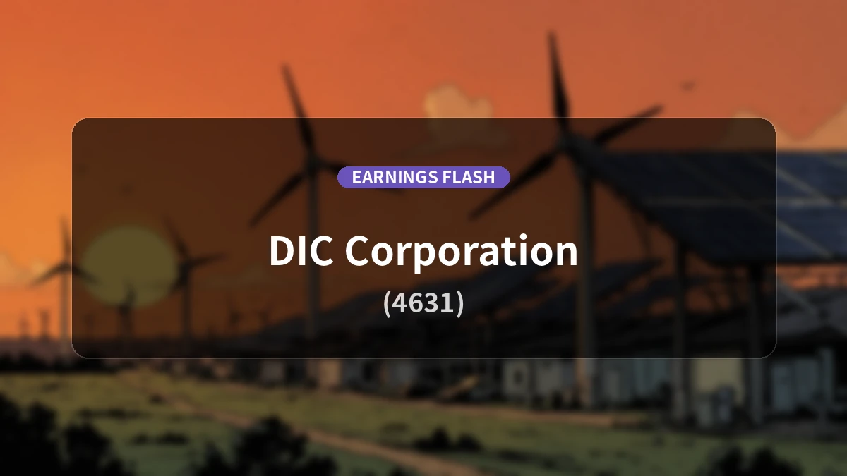 DIC Corporation (4631), Earnings: Operating Income Surges 92.2% YoY to 51.85 Billion Yen with 184.1% Net Profit Growth