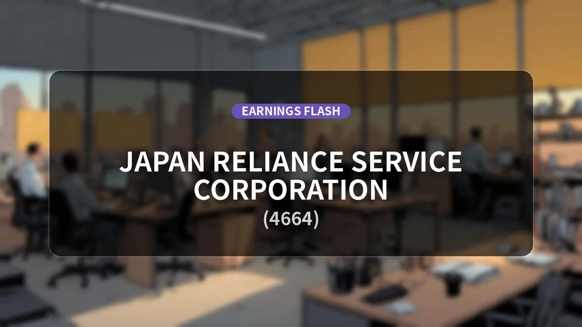 R.S.C. Co., Ltd. (4664) Earnings Report: Operating Income Decreases 91.8% YoY to 4 Million Yen
