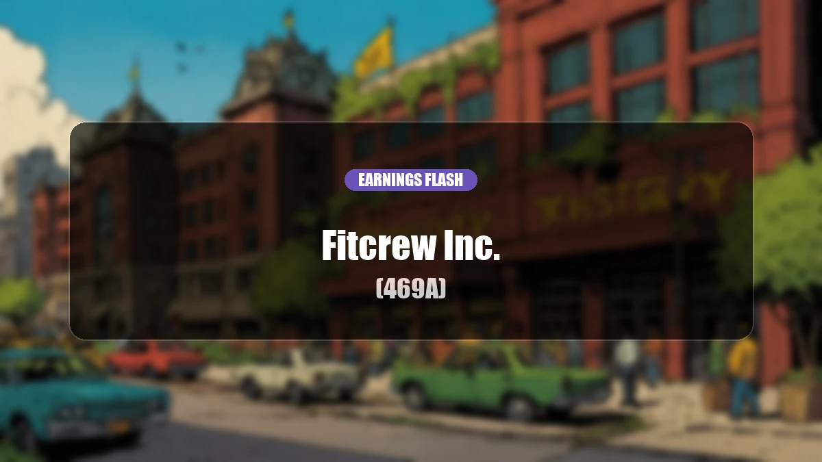 Fit Crew (469A) Reports Latest Financial Results: Operating Profit of 11 Million Yen on Sales of 731 Million Yen