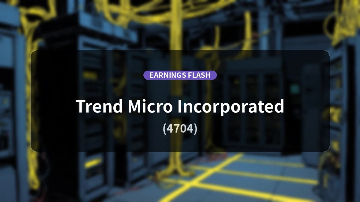 Trend Micro (4704) Earnings: Operating Profit Down 23.5% YoY to 21.79 Billion Yen, Net Income Up 6.2%
