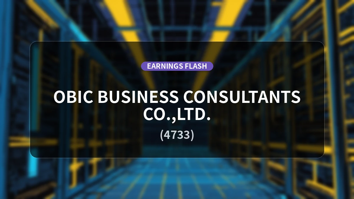 Obic Business Consultants (4733) Mid-Term Earnings: Operating Profit Up 18.1% YoY to 6,577 Million Yen, Net Profit Gains 19.7%