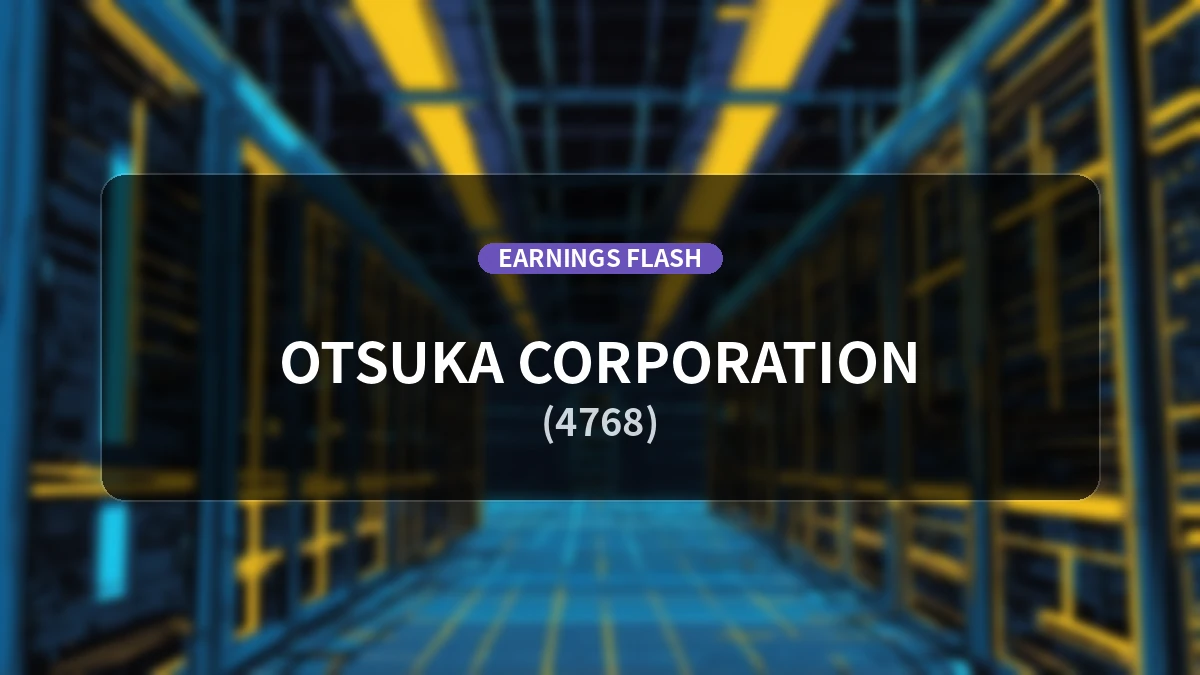 Otsuka Corporation (4768) Earnings: Operating Profit Up 8.0% YoY to JPY 53.08 Billion