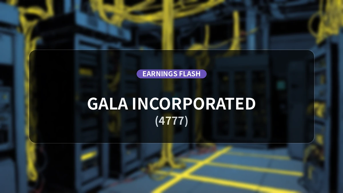 Gala Inc. (4777) Earnings: Operating Income Up 24.0% YoY to 207 Million Yen, Revenue Up 18.4% YoY