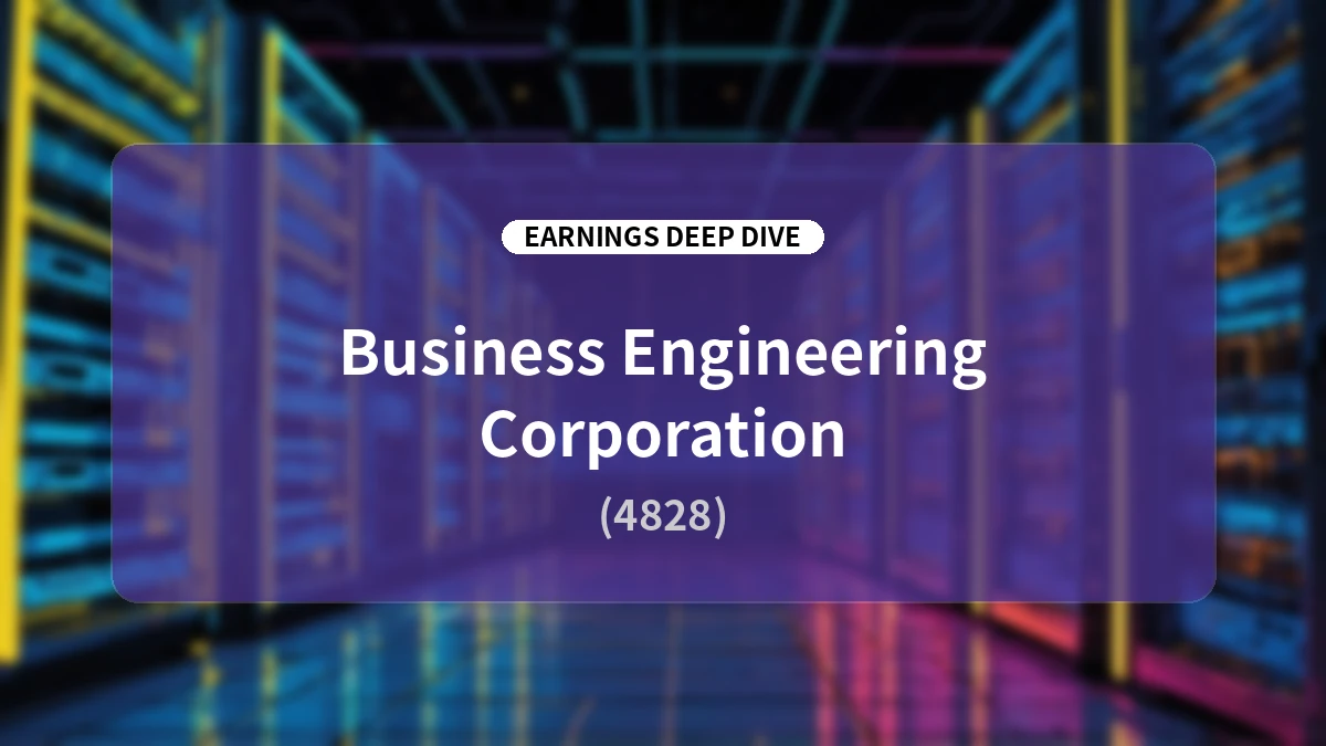 Business Engineering Corp. FY2027 Q1 Earnings Deep Dive: High-Profitability Structure Driven by Overseas Consolidation and 'mcframe' License Surge, Plus AI Evolution Roadmap