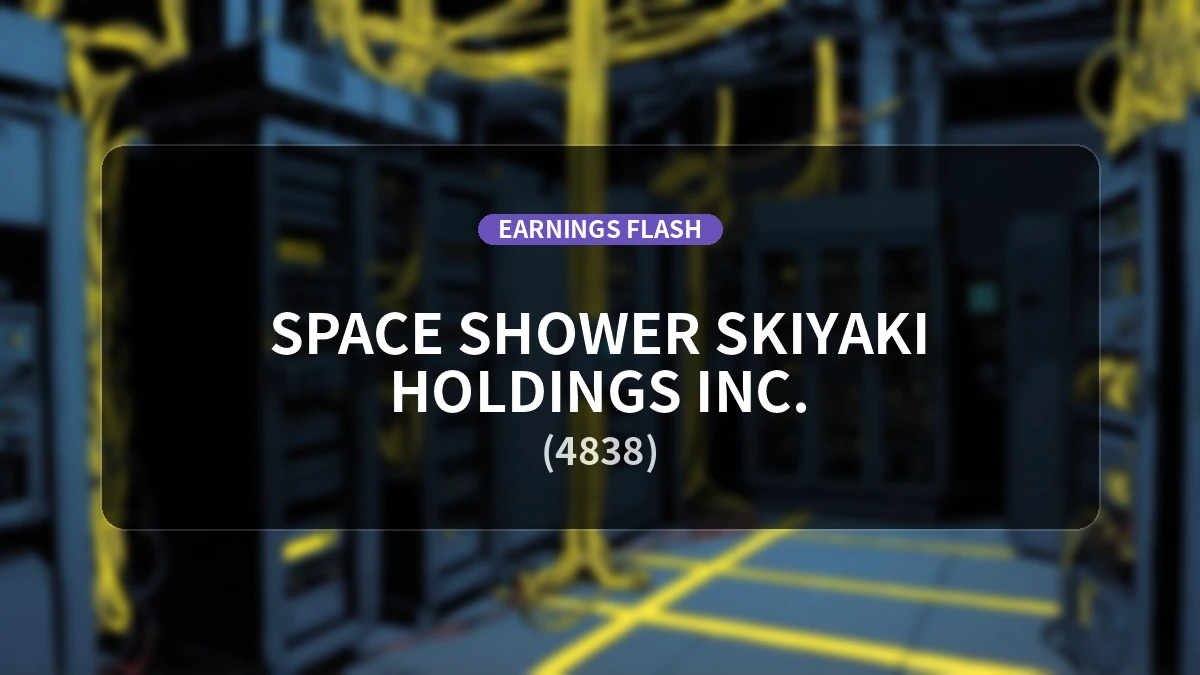 Space Shower SKIYAKI Holdings (4838) Earnings: Operating Income Up 1.2% YoY to 613 Million Yen