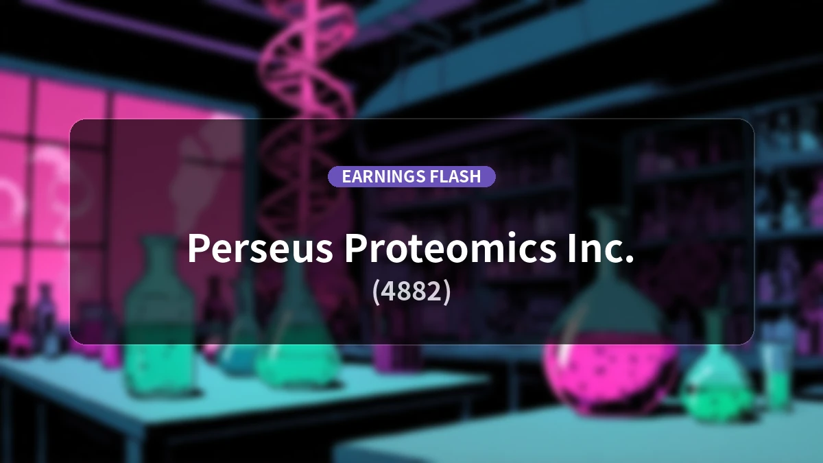 Perseus Proteomics (4882) Latest Earnings: Net Sales Increase by +49.9% YoY to 35 Million Yen