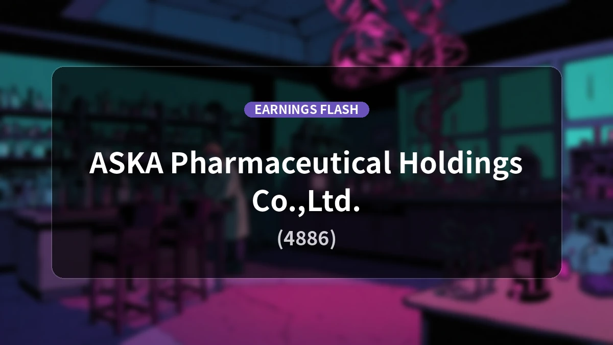 Asuka Pharma Holdings (4886) Earnings Report: Operating Income Decreased by 51.4% YoY to 711 Million Yen