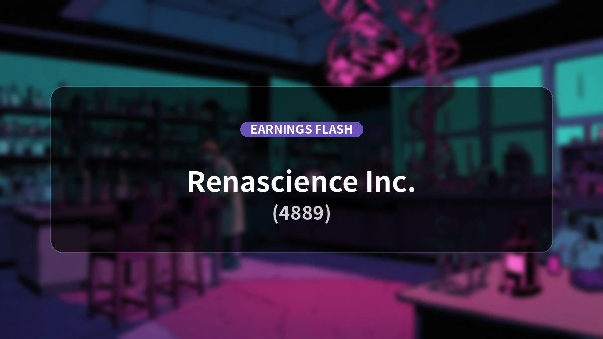 Renascience (4889) Reports Operating Loss of 82 Million Yen and Net Loss of 82 Million Yen