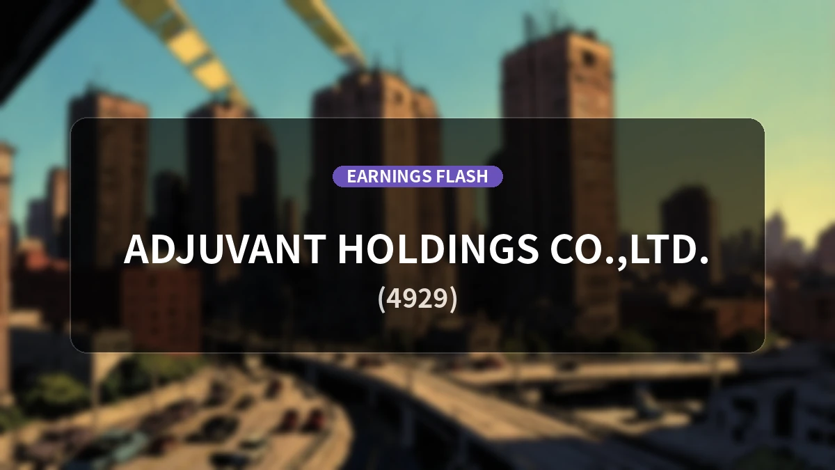 ADJUVANT HOLDINGS CO.,LTD.(4929), first half (six months) of the fiscal year ending Mar 2027 Earnings: Net sales down 0.3% to 1.85 billion yen, Profit attributable to owners of parent +102.2%