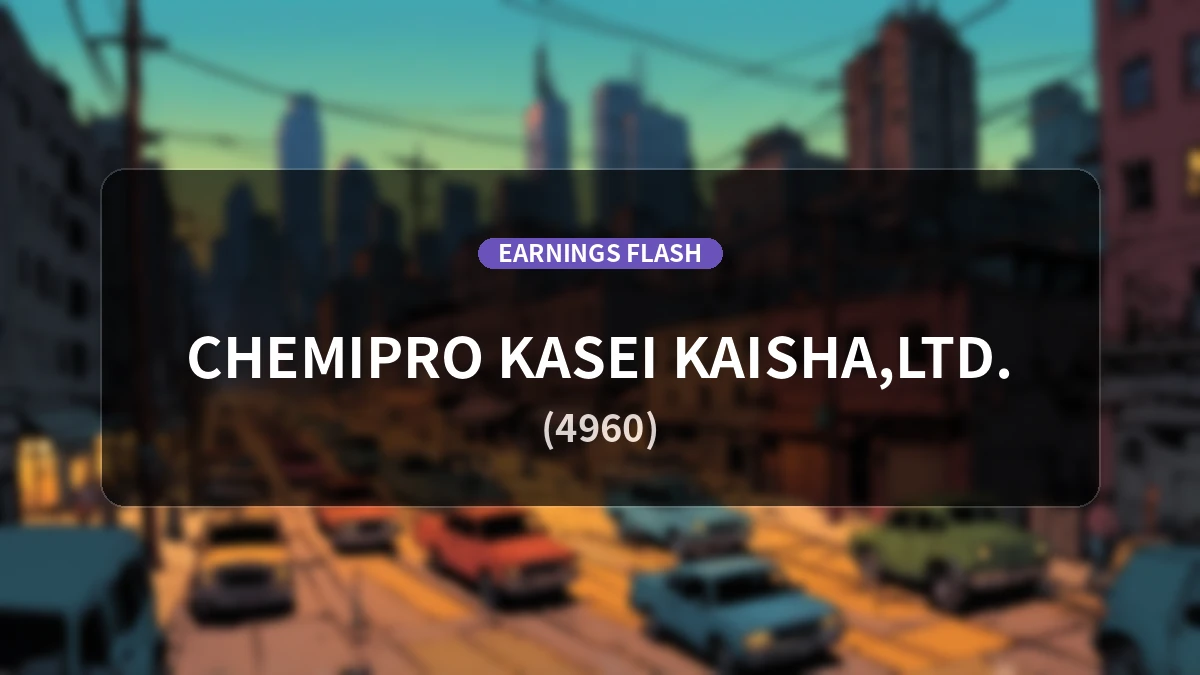 Chemipro Kasei (4960) Latest Earnings: Operating Profit Decreases 39.6% YoY, While Net Income Surges 38.2%