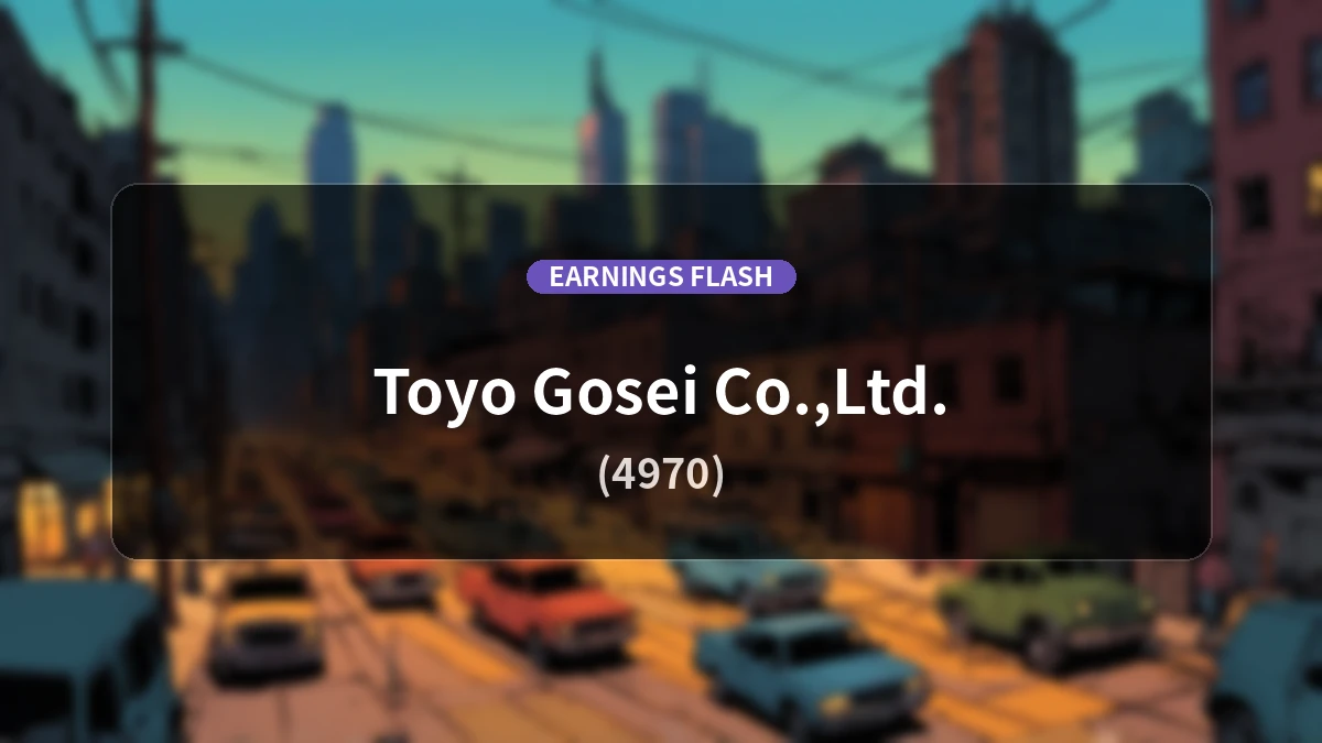 Toyo Gosei Co., Ltd. (4970) Earnings Report: Operating Income Surges 386.4% YoY to 1.93 Billion Yen