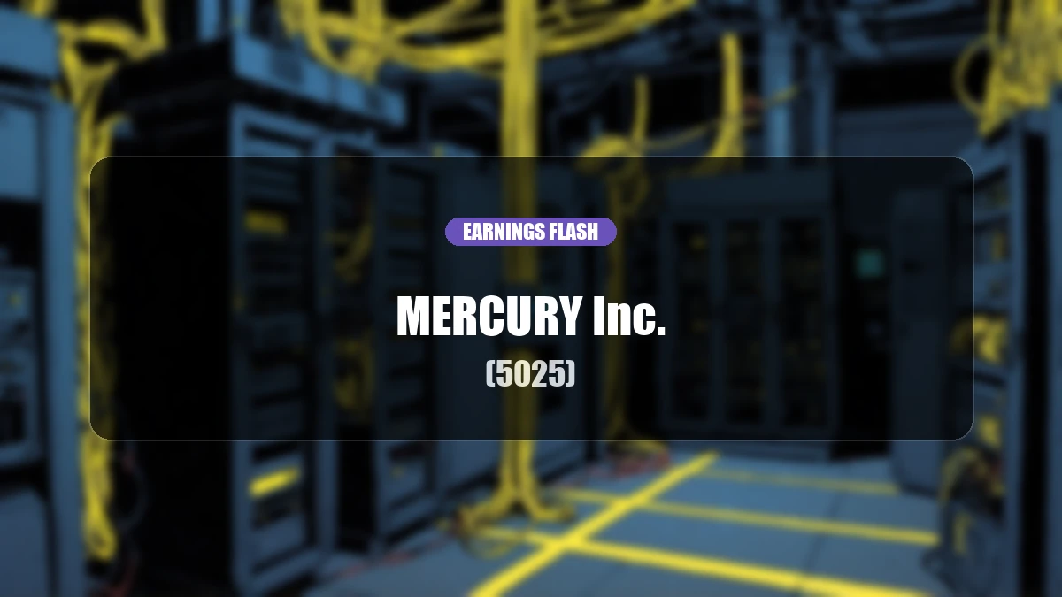 Mercury (5025) Interim Earnings: Operating Profit Increased by 21.1% YoY to 28 Million Yen, Net Profit Up 21.7%