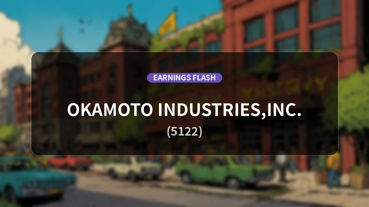 Okamoto (5122) Latest Earnings: Operating Profit Surges 90.3% YoY to 1.549 Billion Yen, Net Income Up 270.9%