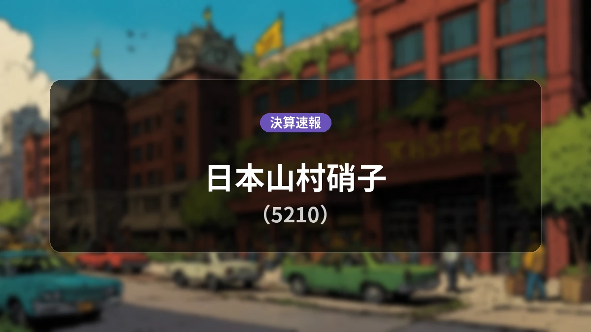 日本山村硝子(5210)、決算：営業利益は前年同期比19.4%減の11億9,500万円、純利益は16億2,800万円