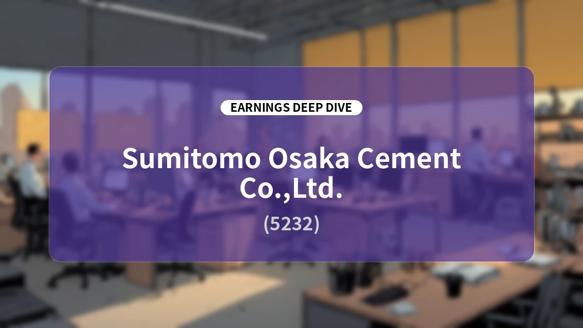 Detailed Analysis of Sumitomo Osaka Cement's Q1 FY2026 Financial Results and Full-Year Outlook
