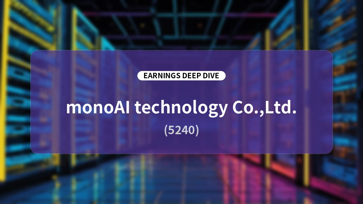monoAI technology Q2 FY2026 Earnings Deep Dive: Progress in Structural Reform and Entry into 'Physical AI'