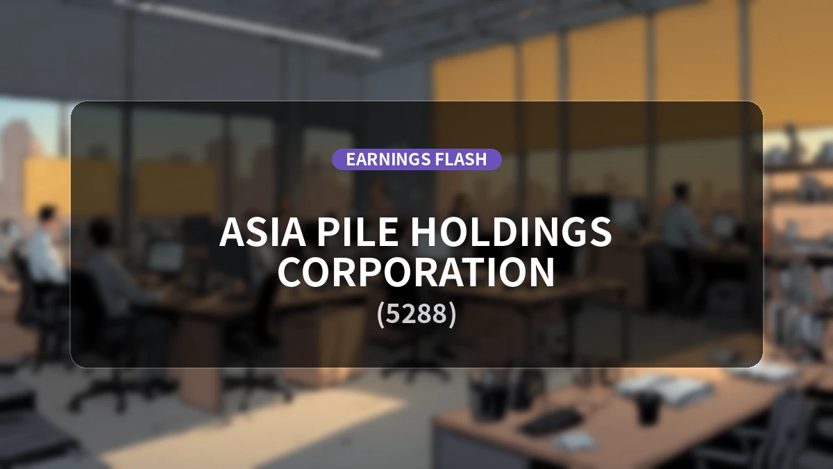 Asia Pile Holdings (5288) Earnings: Operating Income Up 14.4% YoY to 3.27 Billion Yen, Net Income Increases 28.1%