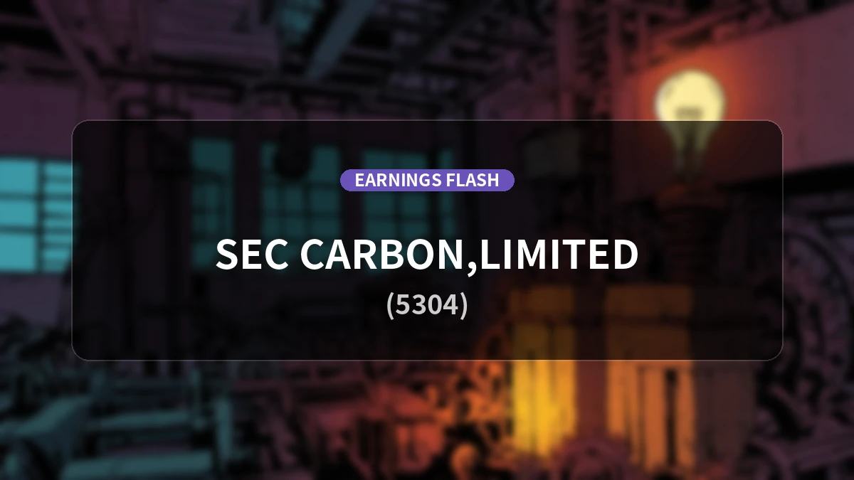 SEC CARBON (5304), Earnings: Operating Income Up +25.4% YoY to 764 Million Yen, Net Income Surges +82.2%