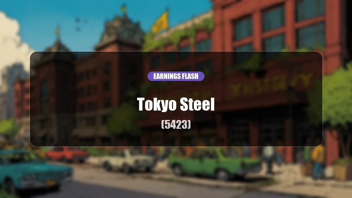 Tokyo Steel Manufacturing (5423) Interim Earnings: Net Income Decreased by 49.5% YoY to 1.88 Billion Yen with Operating Loss