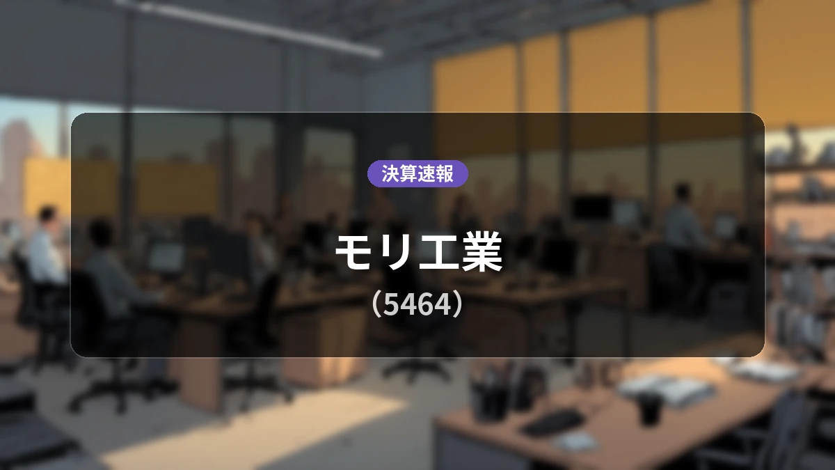 モリ工業(5464)、決算：営業利益は前年同期比+19.1%増の12億8,800万円、純利益+10.6%増