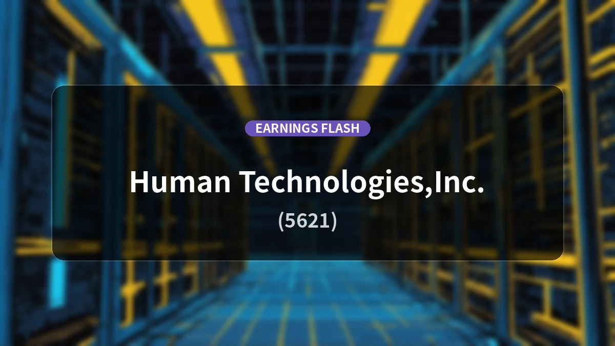 Human Technologies (5621) Earnings: Operating Profit Down 1.8% YoY to 389 Million Yen, Revenue Up 13.3%