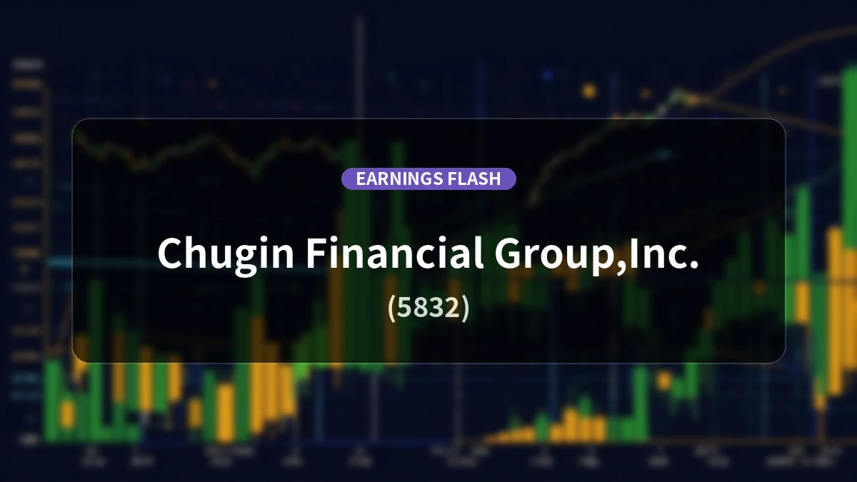 Chugoku Financial Group (5832) Earnings: Ordinary Profit Up 35.2% YoY to JPY 20.27 Billion, Net Income Increases 40.3%