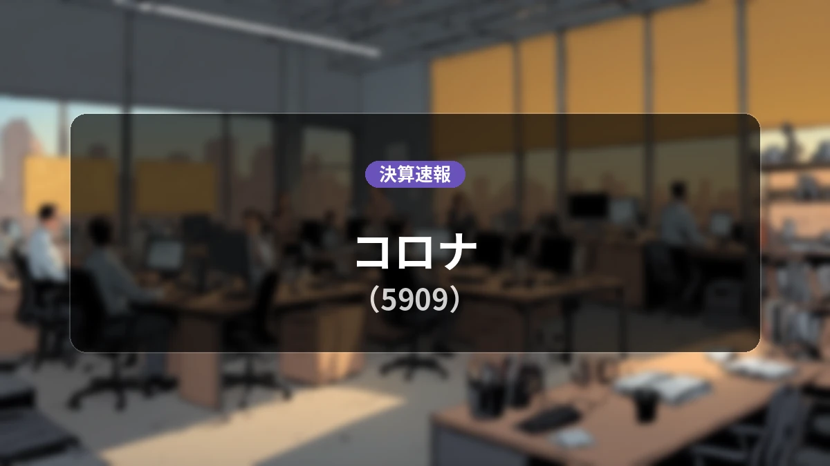 コロナ(5909)、決算：売上高は前年同期比+0.2%増の一方で営業損失7億7,600万円を計上