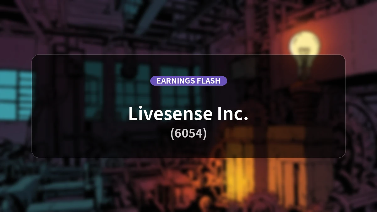 Livesense (6054) Reports Earnings: Net Sales Decrease by 33.1% YoY to 1,965 Million Yen with Operating Loss of 171 Million Yen