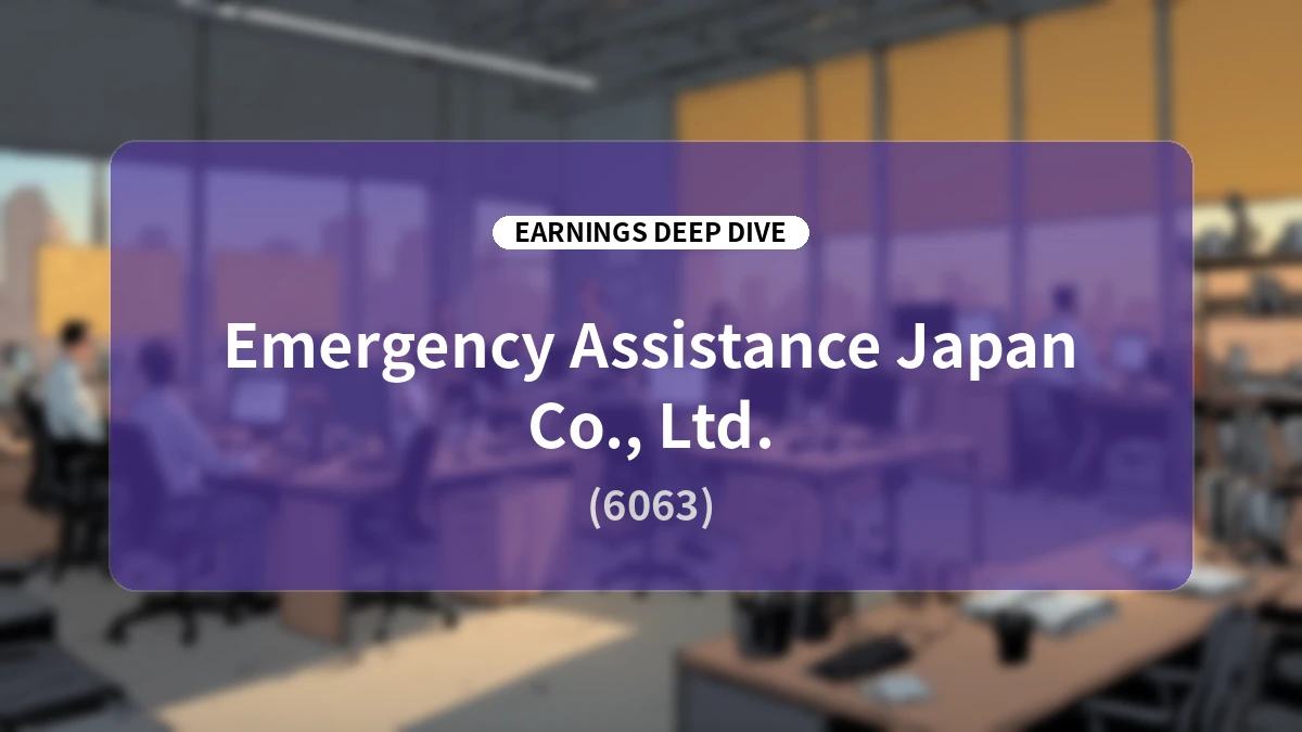 Emergency Assistance Japan (6063) Q2 FY2026 Earnings Deep Dive Report