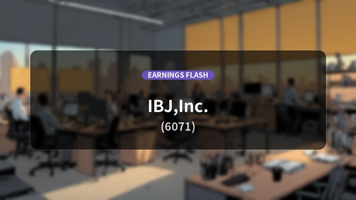 IBJ (6071) Earnings: Operating Profit Up 38.7% YoY to JPY 2,487 Million, Net Income Rises 13.0%