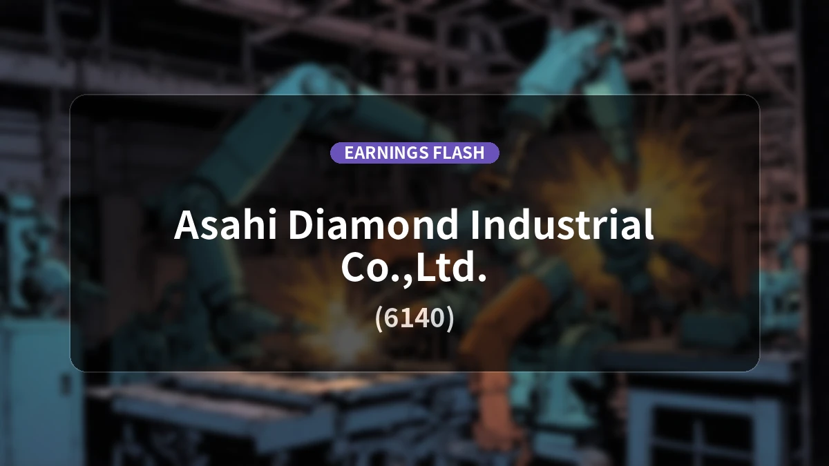 Asahi Diamond Industrial(6140) Earnings: Operating Profit Surges 149.1% YoY to 1.457 Billion Yen