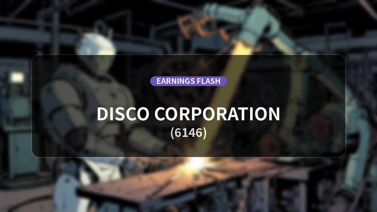 DISCO (6146) Earnings Report: Operating Income Up +42.2% YoY to 49.03 Billion Yen, Net Income Increased by +44.0%